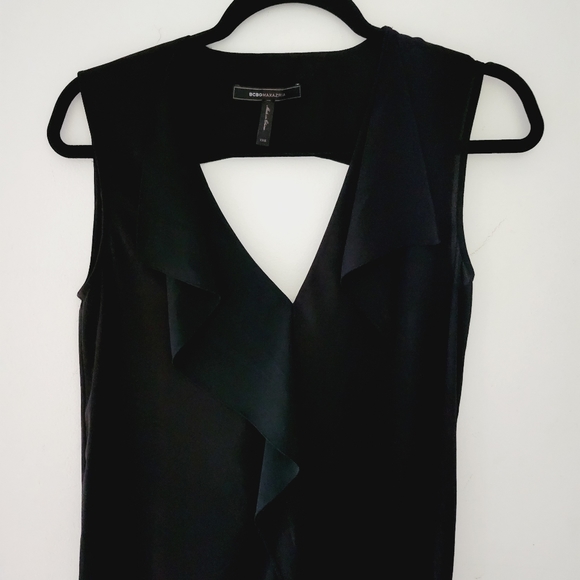 BCBGMAXAZRIA Jena Ruffle Front Shift Dress - Picture 5 of 11